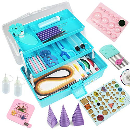 Quilling Kits - Quilling Tools and Supplies,Paper Crimper,Quilling Paper - color: blue
