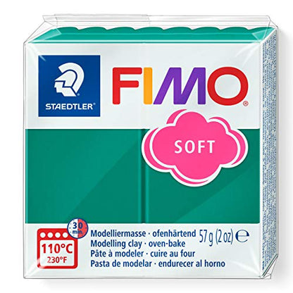 Staedtler FIMO Soft Polymer Clay - -Oven Bake Clay for Jewelry, Sculpting, Crafting, Emerald 8020-56 - color: emerald, size: 57 g (Pack of 1)