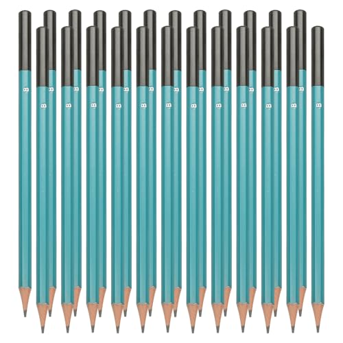 PATIKIL B Drawing Pencils for Sketching, 24PCS Sketch Pencils for Drawing Art Pencils Graphite Wood Pre-sharpened for Drawing Sketching Artist, Hexagonal, Black Refill, Green/Black Pole - style: B