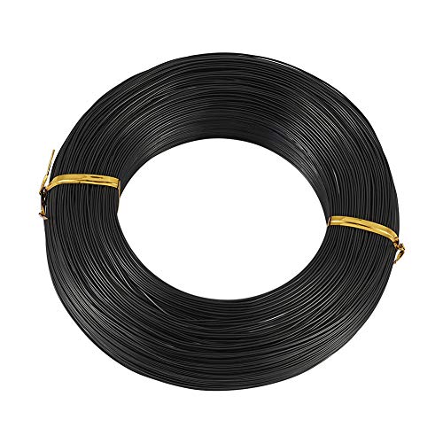 Cheriswelry 910 Feet 22 Gauge Black Aluminum Wire Bendable Metal Craft Wire Flexible Soft Jewelry Beading Wire 0.6mm for Sculpting Armature Artistic Floral Garden Wrapping DIY Craft - color: Black, size: 22 Gauge(0.6mm)