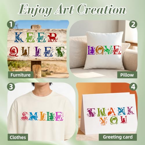 Letter Stencils for Crafts Reusable 36Pcs Number Stencils(5.1X5.1 inch) - color: Animal Letters