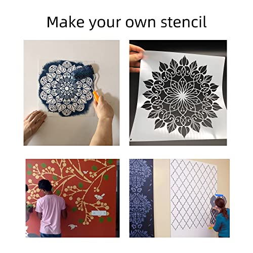 24X24 Inch 7mil Blank PET Laser Cutting Stencil Plastic Sheets (10 Pack), Food-Safe Mylar Template Material for Crafting, Template Material for Cutting Machines, Cricut Venture, Laser Cutting - size: 7mil, 24" x 24", 10 Pack