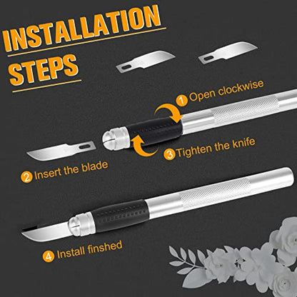 JETMORE 100 Pack Exacto Blades #10, Craft Knife Blades with Storage Box | High-carbon #10 edges handle carving and curved cuts, hobby knife blades store neatly, and craft blades fit standard handles - size: #10