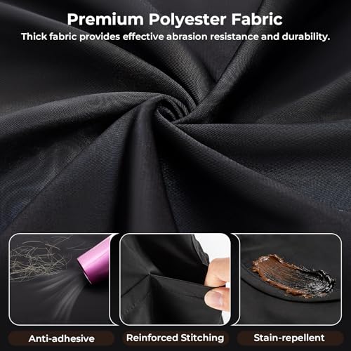 Noverlife Hair Stylist Apron with 4 Pockets, Hair Resistant 34 Inch Long Hairdresser Aprons w/Adjustable Strap for Salon - color: Black Cross Back Hair Styling Apron