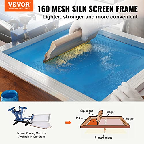 VEVOR Screen Printing Kit, 6 Pieces Aluminum Silk Screen Printing Frames, 20x24inch Silk Screen Printing Frame with 160 Count Mesh, High Tension Nylon Mesh and Sealing Tape for T-Shirts DIY Printing - size: 20x24inch-6