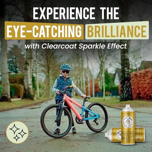 Spray.Bike Keirin Flake Finishing Coat - Kirameki Gold, 400ml | Metal Flake Spray Paint Coating | Glitter Spray Paint Topcoat for Steel, Aluminum - color: Flake Gold