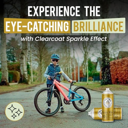 Spray.Bike Keirin Flake Finishing Coat - Kirameki Gold, 400ml | Metal Flake Spray Paint Coating | Glitter Spray Paint Topcoat for Steel, Aluminum - color: Flake Gold