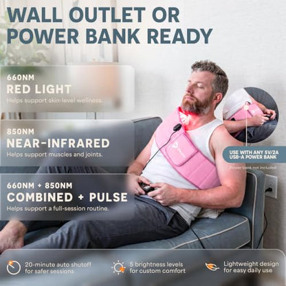 Lifepro Allevared Red Light Therapy Belt -105 Triple Chip LED Belt - color: Pink