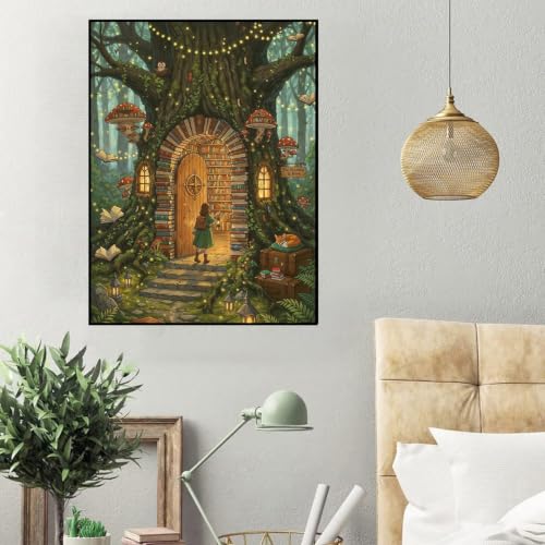 HHMATITS Tree Diamond Art Kits for Adults, Diamond Painting Kits 12×16IN - color: Tree-1