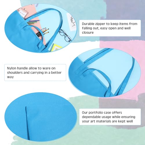 Abbylike 1 Pcs 48x36 Inch Art Portfolio Bag Blue Large Waterproof Nylon - color: Blue, size: 48 x 36 Inch
