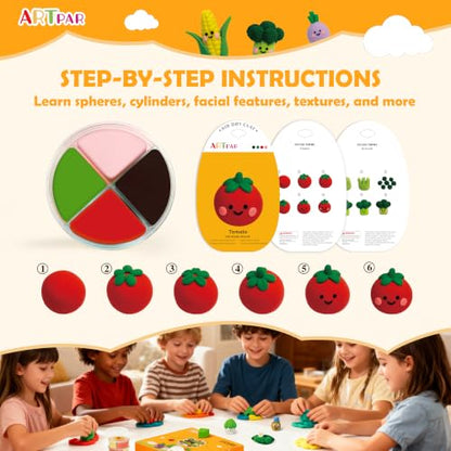 ARTPAR Air Dry Clay Kit for Kids - 12 Vegetable Modeling Magic Clay Set - color: Yellow Vegetable Kit