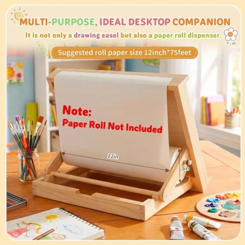 Tabletop Easels for Kids Painting with Paper Roll Dispenser