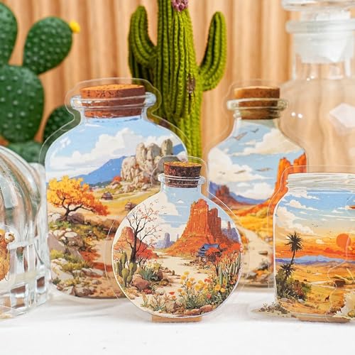 90 Pcs Oil Painting Scenery PET Stickers for Scrapbooking - color: World in a Bottle Series