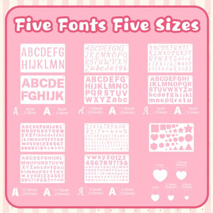 36Pcs Letter Stencils Small Reusable Letter Number Stencils for Painting | 1/2,3/4,1,5/4,2Inch,Alphabet,Geometric Templates,DIY Art Craft Project,Notebook,Scrapbooking, Journal,Wall,Home,Party Decor