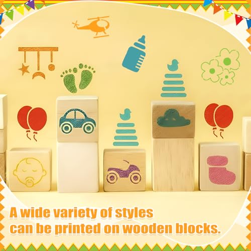Fainne 100 Pcs 1.5 Inch Small Stencils for Crafts,Letter, Baby Shower | Reusable Painting Stencils for Wood Wall Card Making Scrapbooking Journaling, Portable Craft Templates - style: Letter, Baby Shower
