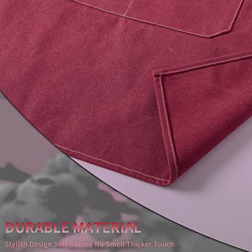 Tosewever Canvas Cross Back Chef Cotton Aprons for Men Women with Large Pockets - color: Dark Red