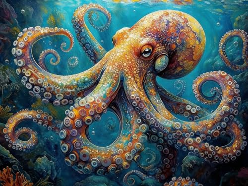 Xoaoes Animal Diamond Art Kits for Adults, Octopus 5D Diamond Painting Kits - color: CM061