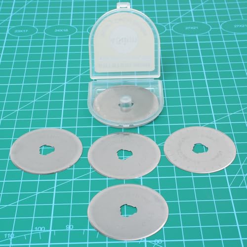 45mm Rotary Cutter Blades 50 Pack Replacement for Fabric & Craft - color: Silvery