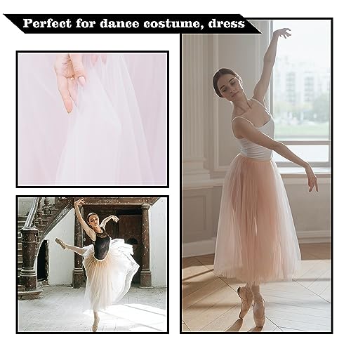 Power Mesh Fabric Superfine Stretch Net 5 Yards Long 60" Wide (Light Nude) - color: Light Nude, size: 5 Yards