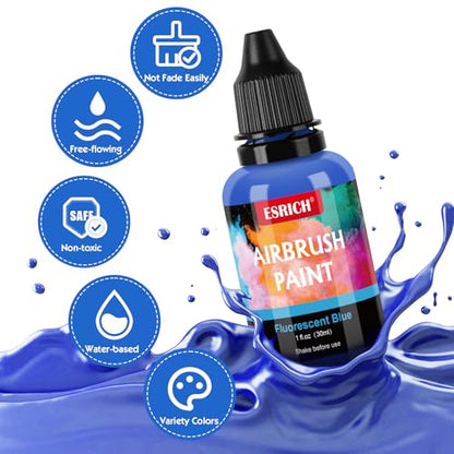 ESRICH Airbrush Paint Set, 52 Colors x 1 oz with 2 Thinner - color: 52 color