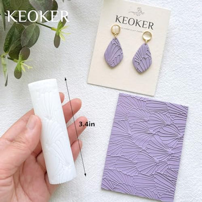 KEOKER Polymer Clay Texture Roller - 3PCS Boho Set for Making Earrings, Like Texture Sheets, Great with Clay Cutters - color: 3PCS ALL