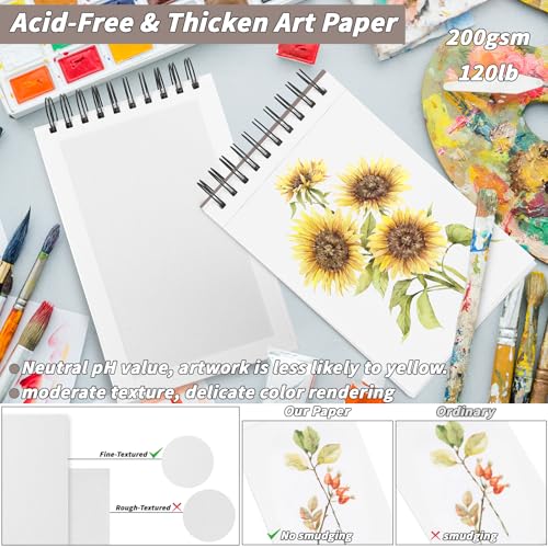 10 Pack 400 Sheets Heavyweight Sketchbook 9 x 12 in 200GSM Very Thick Mixed Media Art Drawing Paper Bulk Top Spiral Bound Sketch Pad Marker Paper Hardcover Acid Free for Artist Beginner Art Supplies - size: 9 x 12"-400 Sheet-10 Pcs