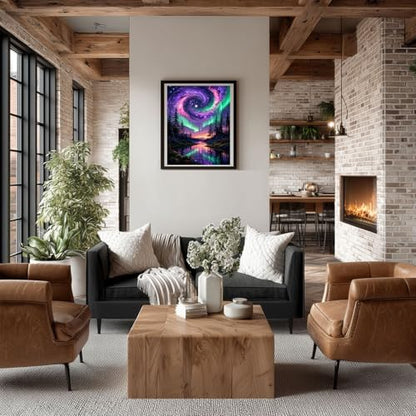 Gemozaic Aurora Paint by Numbers Kit for Adults, Starry Night Sky, 16x20 in - color: MT22906