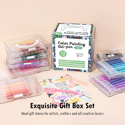 Acrylic Gel Pens for Coloring, 72 PCS Premium Gift Box Set - color: 72 Colors