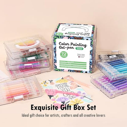 Acrylic Gel Pens for Coloring, 72 PCS Premium Gift Box Set - color: 72 Colors