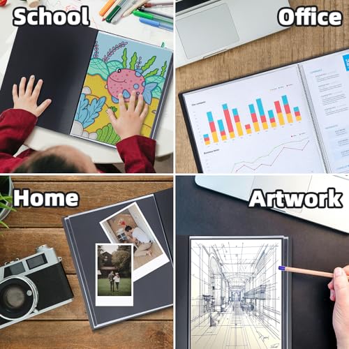 13x19 Black Art Portfolio Folder Displaying 48 Pages with Plastic Sleeves - color: Black, size: 13*19