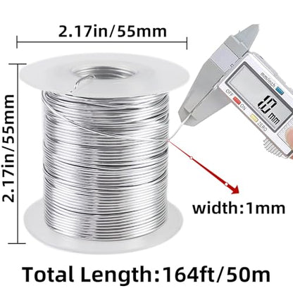 164 Feet Ultra-Soft 18 Gauge Aluminum Wire - 1mm Bendable Metal Craft Wire for Jewelry Making, Sculpting, Floral Wreath & DIY Christmas Ornaments (Silver) - color: Silver belt pulley