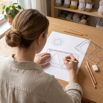 Fibonacci 6" Triangle Drawing Template, Golden Ratio Stencil | Australian Designed and Made; Geometric Stencil for Art; Drafting and Quilting; PETG - style: 6" Triangle