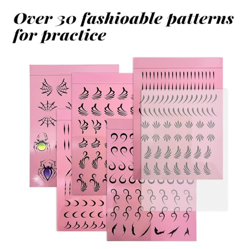 6 Pack Reusable Face Painting Practice Boards | A4 Size Stencil Sheets with 50+ Designs for Kids, Beginners | Party Artist Training Kit & Skill Guide