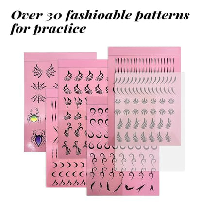 6 Pack Reusable Face Painting Practice Boards | A4 Size Stencil Sheets with 50+ Designs for Kids, Beginners | Party Artist Training Kit & Skill Guide
