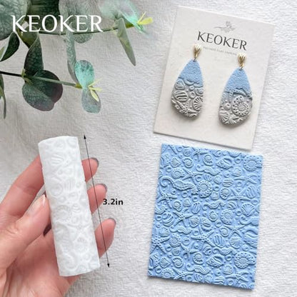 Keoker Starfish Texture Roller for Polymer Clay, Summer 1pc Polymer Clay Texture Roller - color: B Color
