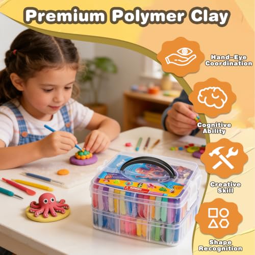 Ixiaoyoo 70 Colors Polymer Clay, Oven Bake DIY Modeling Clay for Kids - color: 70 Colors