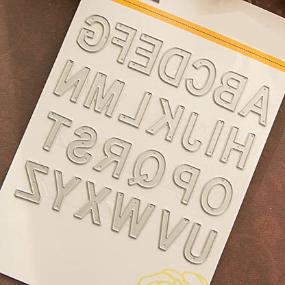 Metal Cutting Dies 26 Capital Alphabet Dies Letters for Card Making Stencil Embossing Tool Scrapbooking DIY Etched Craft Dies - style: Capital letters