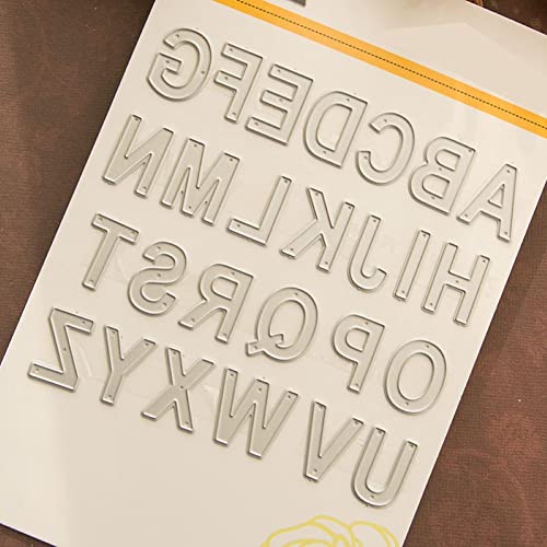 Metal Cutting Dies 26 Capital Alphabet Dies Letters for Card Making Stencil Embossing Tool Scrapbooking DIY Etched Craft Dies - style: Capital letters