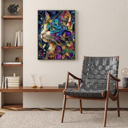 Xoaoes Cat Diamond Art Kits for Adults, Animals 5D Diamond Painting Kits - color: CM095