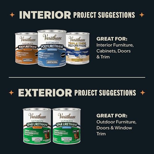 Varathane Water-Based Ultimate Semi-Gloss Polyurethane | Water-Based, Crystal Clear Interior Wood Protection, Fast Dry Time, Scratch Resistance, Covers Up to 62 Sq Ft, Half Pint - color: Semi-Gloss, size: 0.25 Quart (Pack of 4)