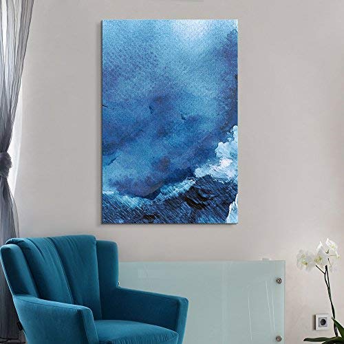 wall26 Canvas Wall Art - Oil Painting Style Abstract Blue Ocean - Giclee Print Gallery Wrap Modern Home Art Ready to Hang - 12x18 inches - color: Artwork - 12, size: 18"L x 12"W