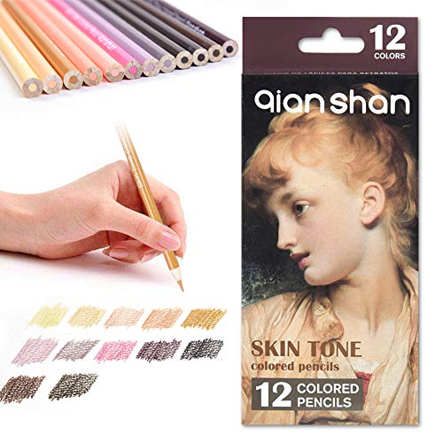 12Skin Tone Colored Pencils Oil Based,Pre-sharpened Wooden Color Pencil Set - color: 12 skin pencils