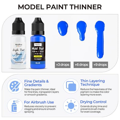 Nicpro 8 Colors Fluorescent Model Paint Set, 20ml Ready to Use - style: Fluorescent & Neon
