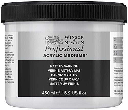 Winsor & Newton Professional Acrylic Medium, Matt UV Varnish, 450ml - color: Matt Uv Varnish, style: 450ml (15.2-oz)