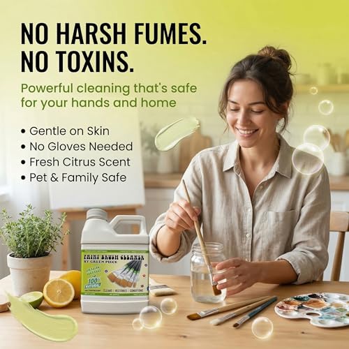 Green Piece Paint Brush Cleaner - 18 Oz - Silicone Cleaning Container - style: Paint Brush Cleaner with Foldable Silicone Cup