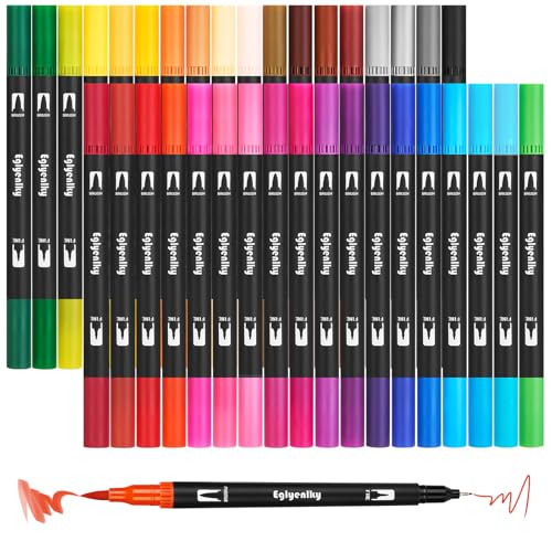 Eglyenlky Colored Markers for Adult Coloring,36 Marker Set,Water Colors - color: 36 Colors Black