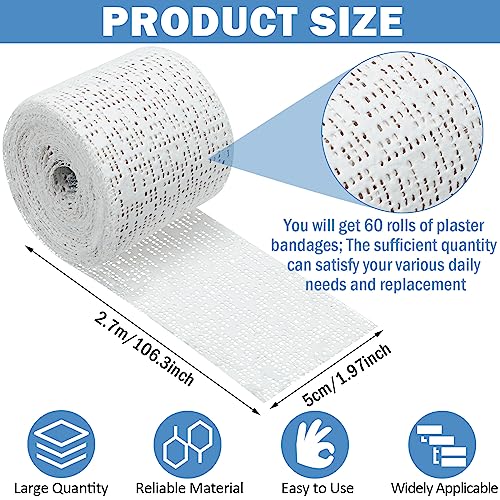 Treela Plaster Cloth Rolls Gauze Bandages Rolls Strips for Belly Casts, Scenery Molds, Mask Making, Art Projects, Body Casts, Craft Supplies(2 Inch x 177 Yard) - size: 2 Inch x 177 Yard