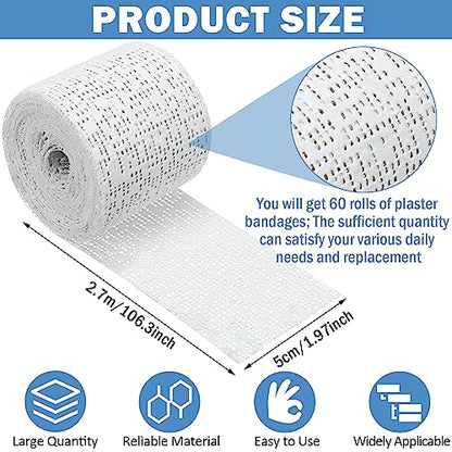 Treela Plaster Cloth Rolls Gauze Bandages Rolls Strips for Belly Casts, Scenery Molds, Mask Making, Art Projects, Body Casts, Craft Supplies(2 Inch x 177 Yard) - size: 2 Inch x 177 Yard