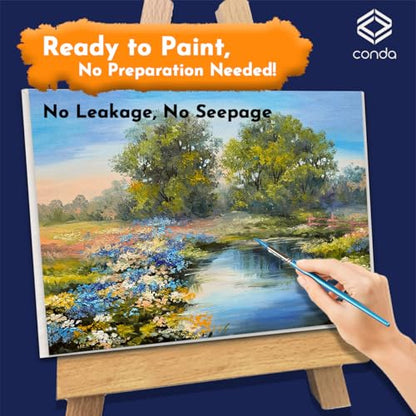 CONDA Canvas Board 8 x 10 inch, 24 Pack Canvases for Painting, 100% Cotton Canvas for Drawing, Gesso Primed Acid-Free, Artist Canvas Panels for Acrylic, Pouring & Oil Painting