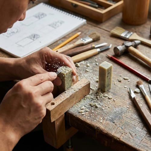 Uonlytech 5Pcs Stone Seal Carving Blanks, Engraved Seal Material for Stamp Making, Stone Carving Kit for Crafts and Decorative Art